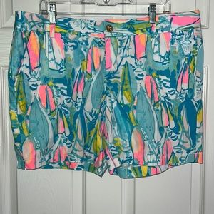 Lilly Pulitzer shorts The Jane Size 16 blue pink yellow white